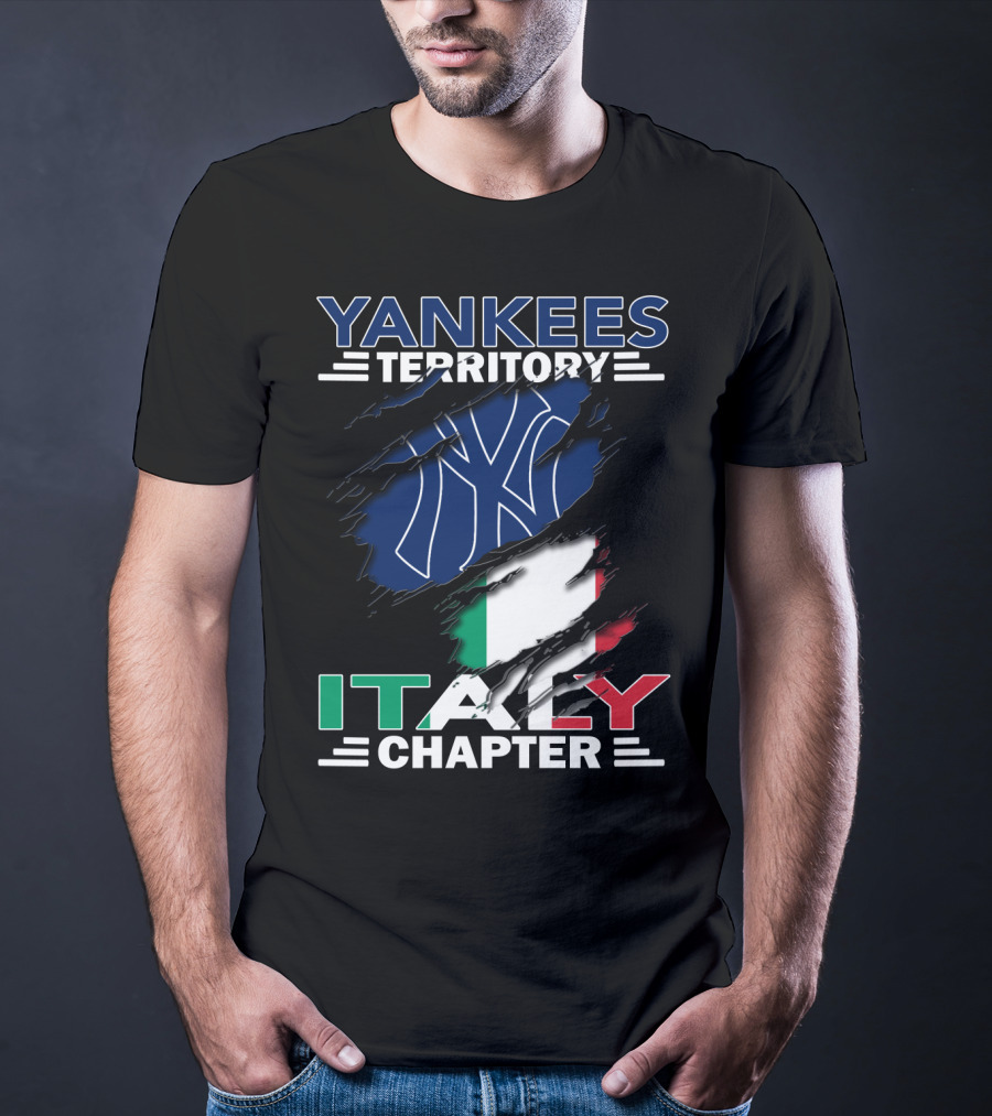 Yankees Territory Italy Chapter NY Logo Italian Flag T-Shirt