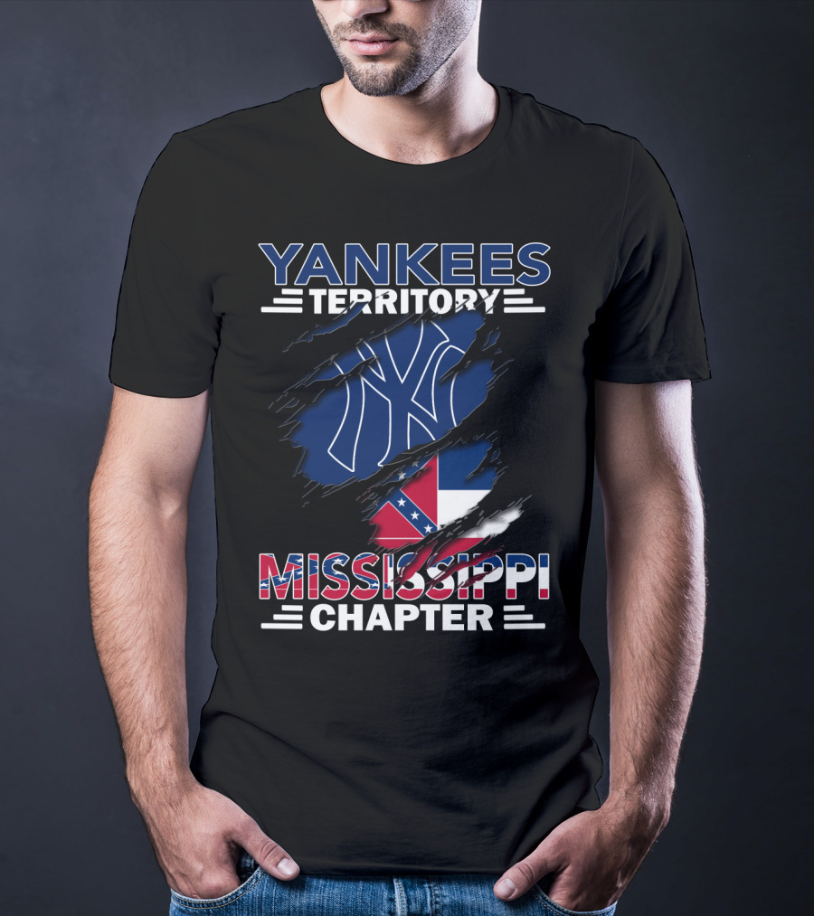 Yankees Territory Mississippi Chapter Scratched Flag T-Shirt