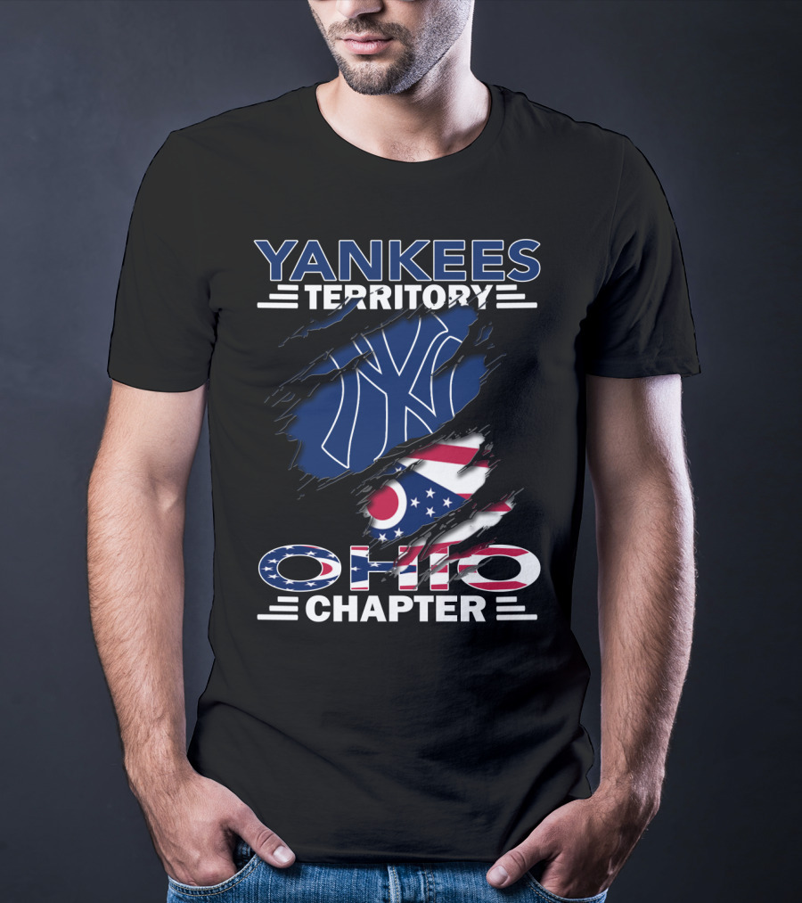 Yankees Territory Ohio Chapter New York Yankees With Ohio Flag T-Shirt
