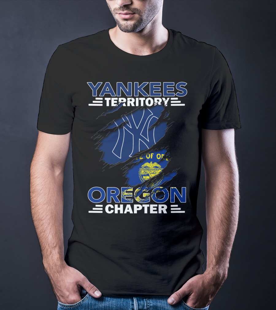 Yankees Territory Oregon Chapter NY Logo With Oregon Flag Elements T-Shirt