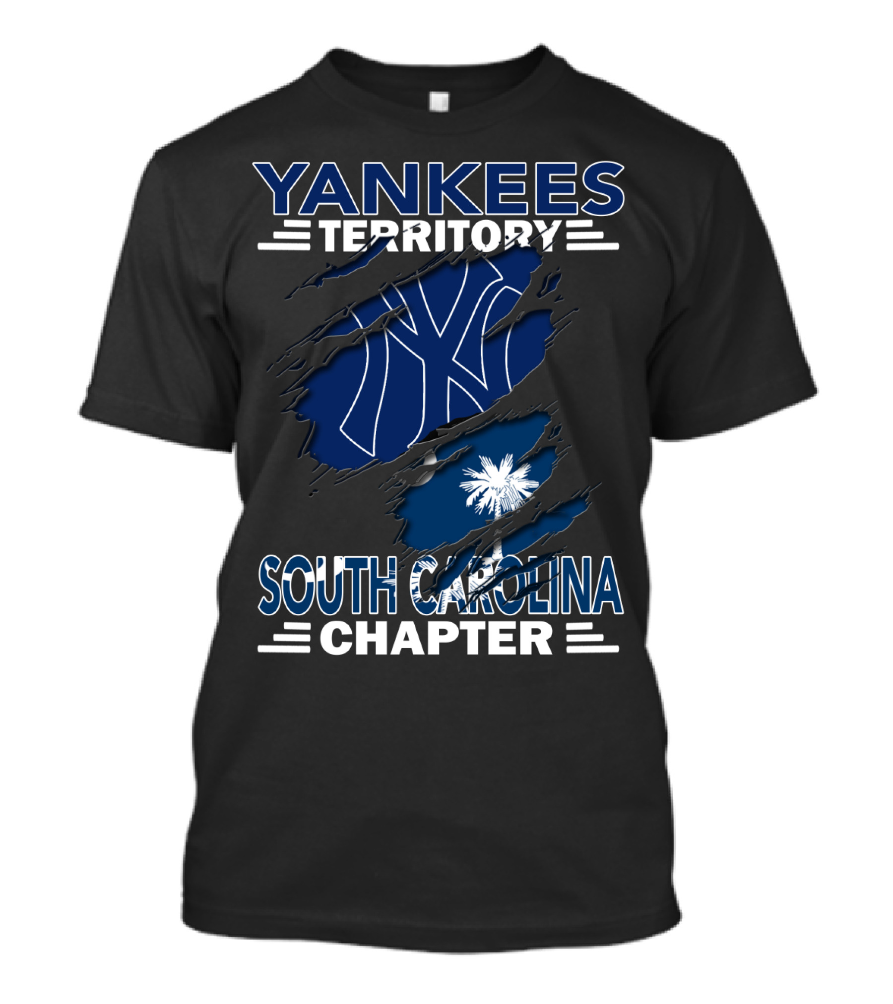 Yankees Territory South Carolina Chapter Yankees Logo South Carolina Flag T-Shirt