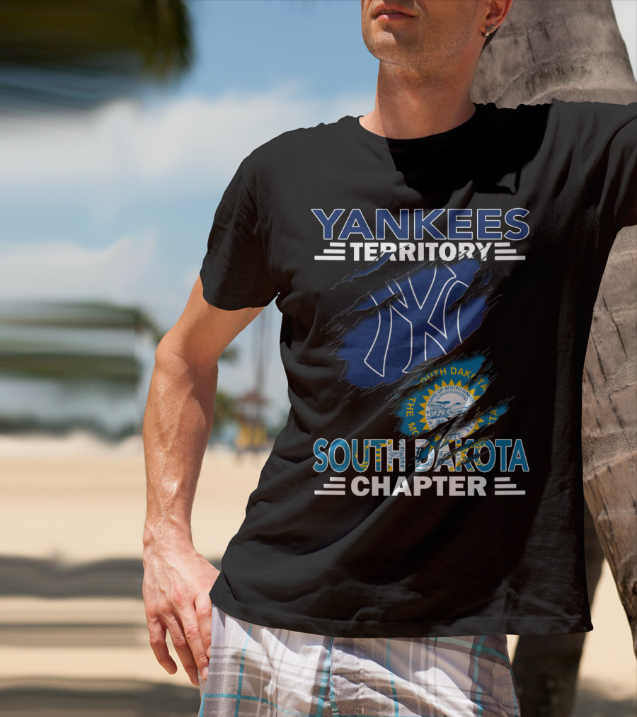 Yankees Territory South Dakota Chapter Yankees Logo South Dakota Flag T-Shirt