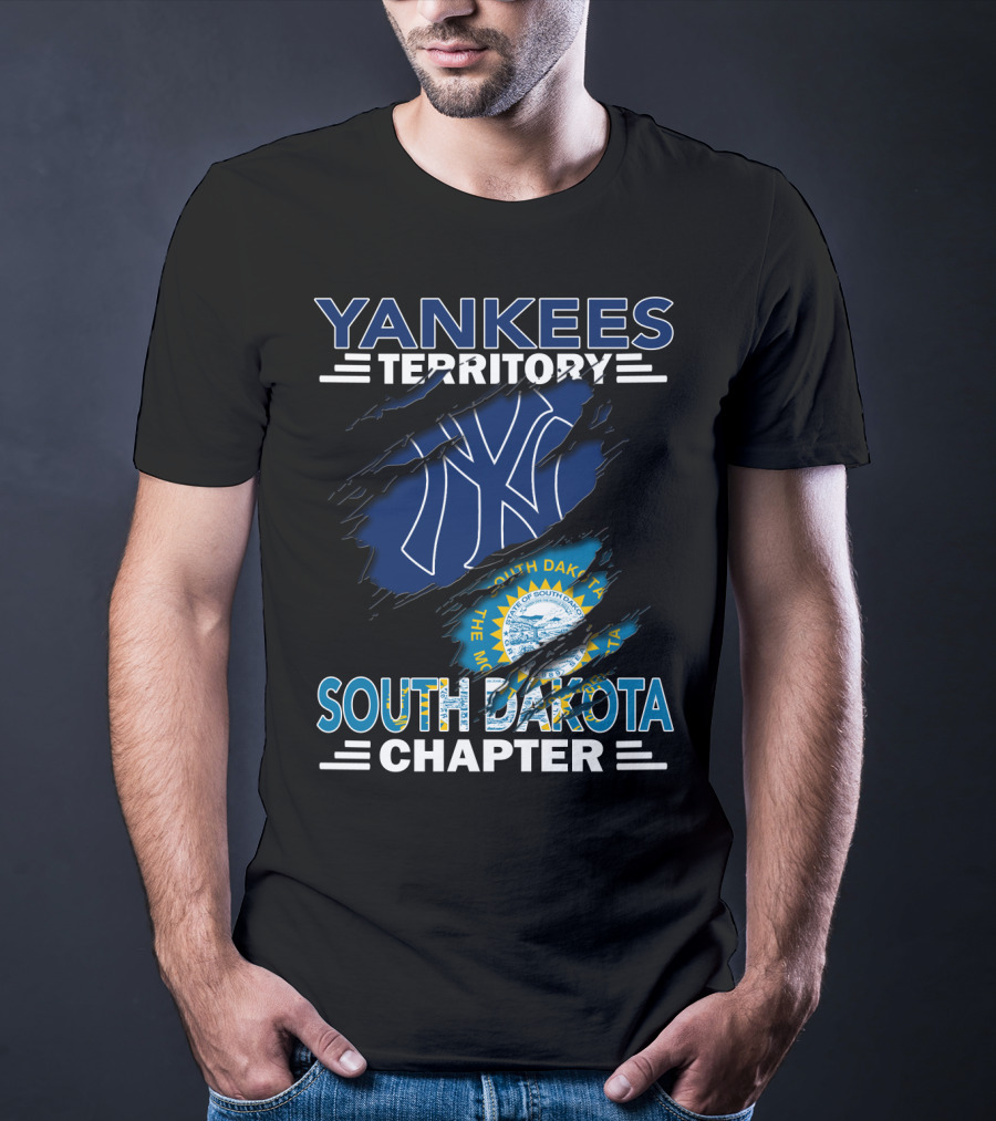 Yankees Territory South Dakota Chapter Yankees Logo South Dakota Flag T-Shirt