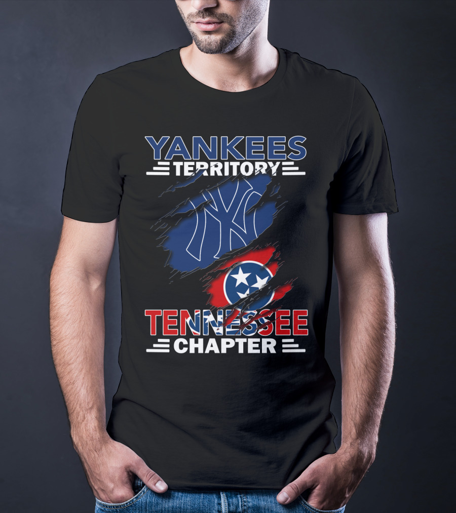 Yankees Territory Tennessee Chapter NY Logo And Tennessee Flag T-Shirt