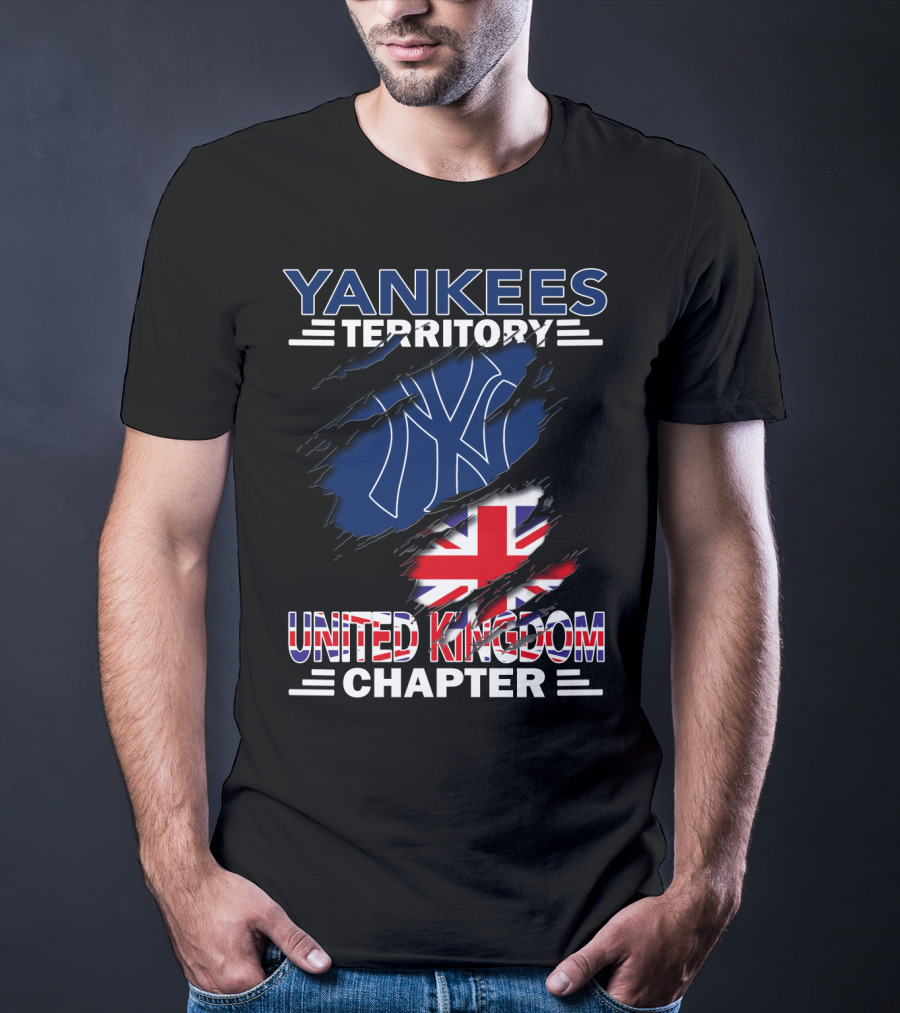 Yankees Territory United Kingdom Chapter Logo Union Jack Rips T-Shirt