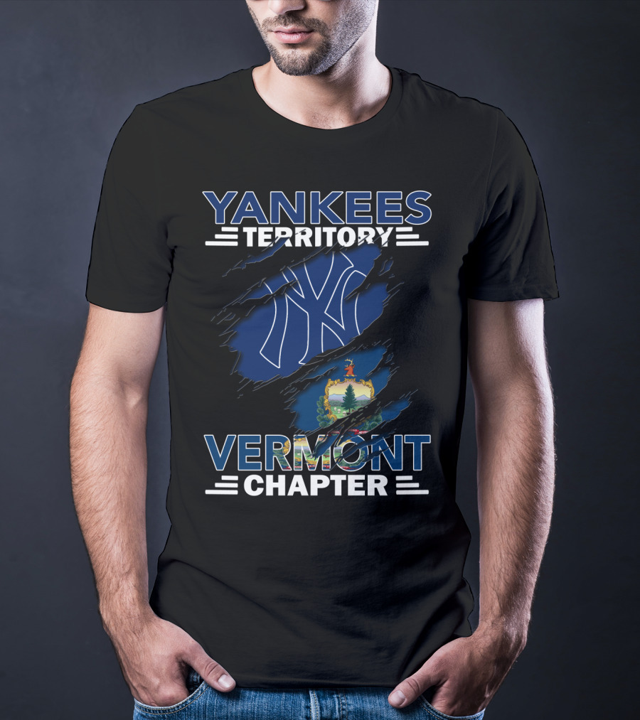 Yankees Territory Vermont Chapter Logo With New York Symbol And State Emblem T-Shirt