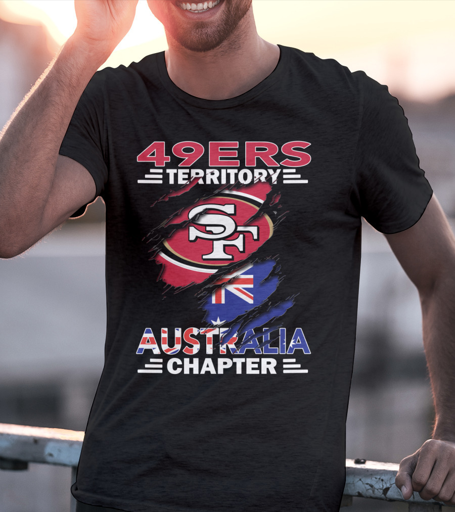 49ers Territory Australia Chapter SF Logo With Australian Flag Background T-Shirt