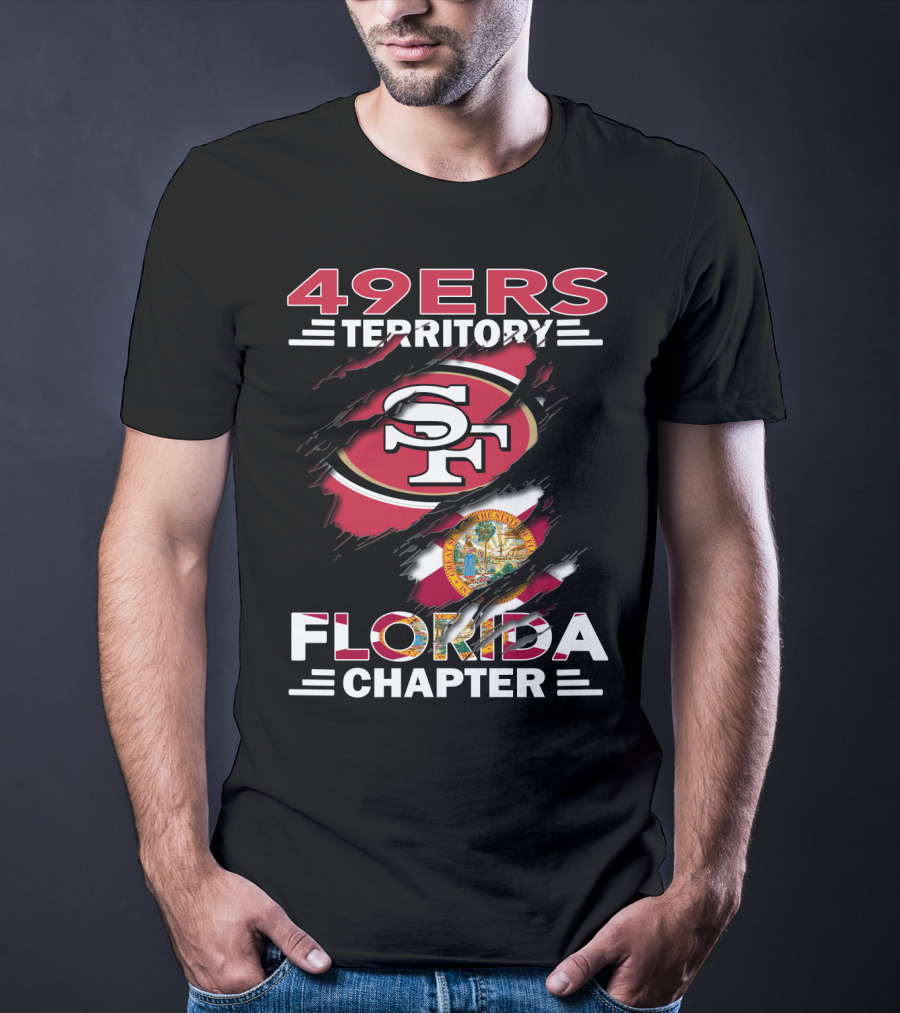 49ers Territory Florida Chapter SF Logo And Florida Flag T-Shirt
