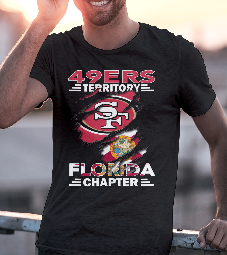 49ers Territory Florida Chapter SF Logo And Florida Flag T-Shirt