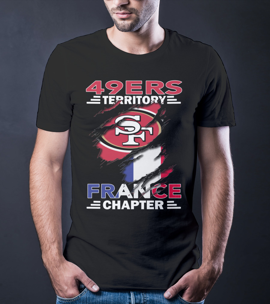 49ers Territory France Chapter SF Logo French Flag T-Shirt