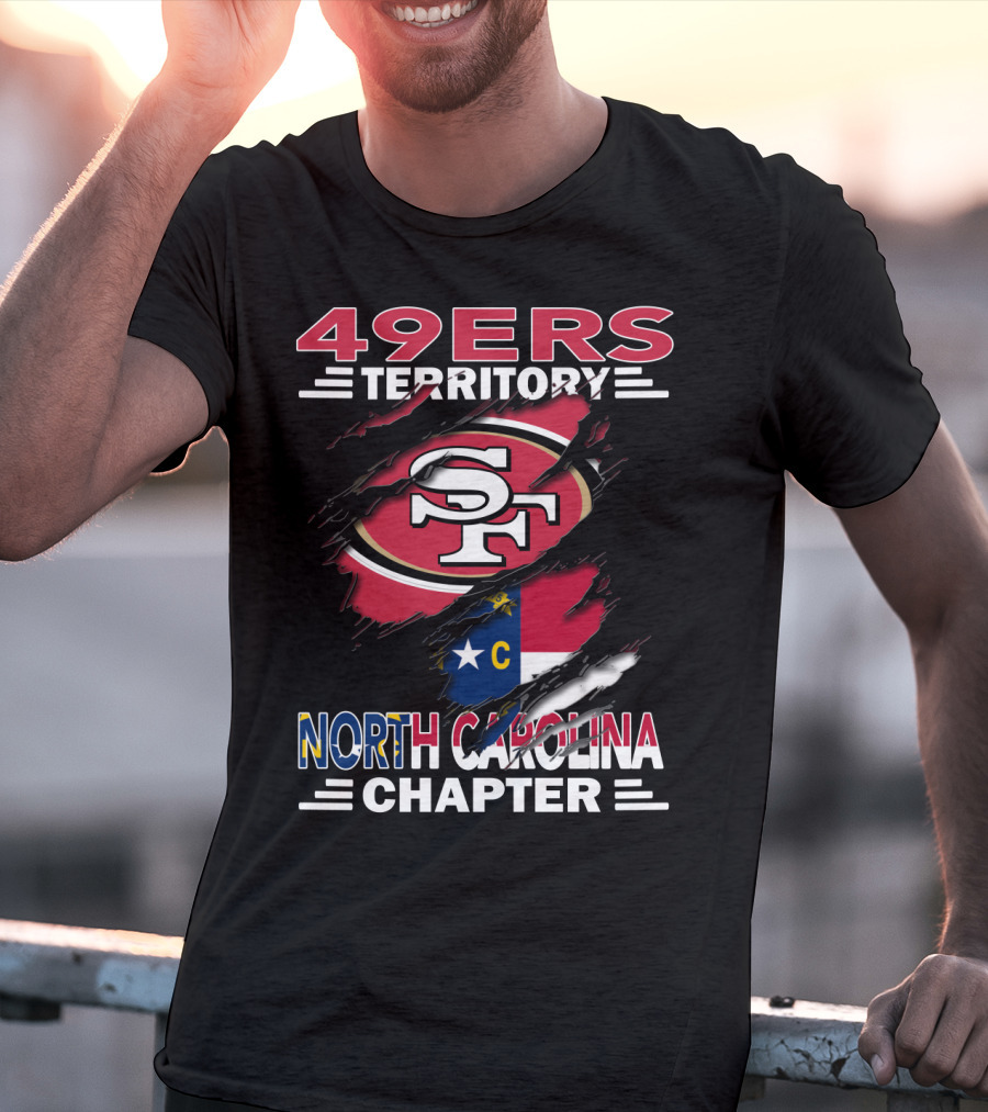 49ers Territory North Carolina Chapter SF Logo North Carolina Flag T-Shirt