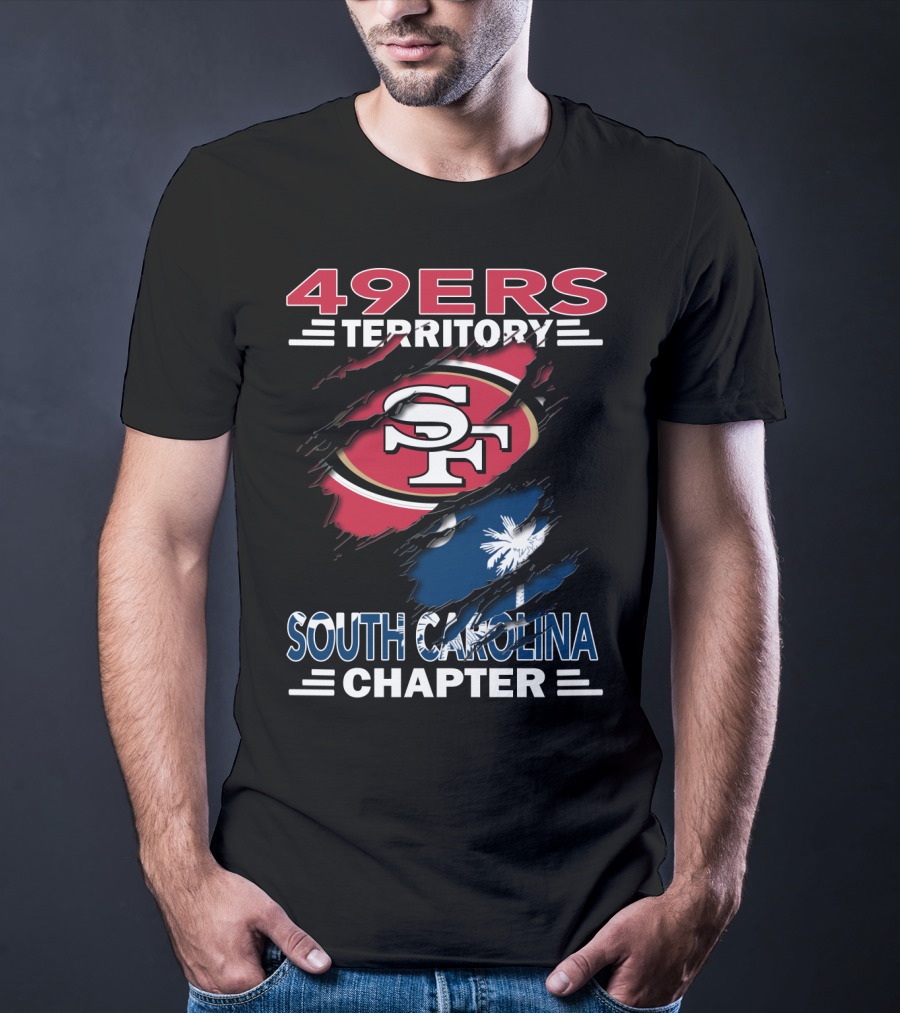 49ers Territory South Carolina Chapter SF Logo Palmetto Flag T-Shirt
