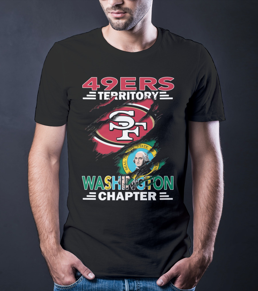 49ers Territory Washington Chapter SF Logo And Washington State Seal T-Shirt