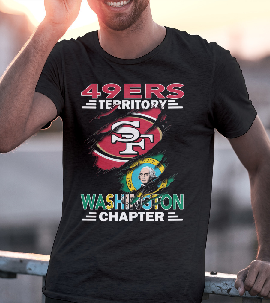 49ers Territory Washington Chapter SF Logo And Washington State Seal T-Shirt