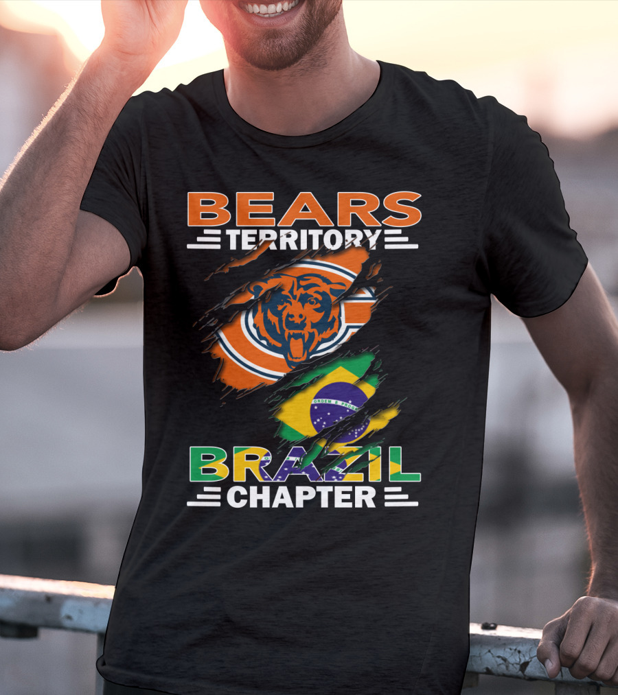 Bears Territory Brazil Chapter Chicago Bears Fan Club Brazil Flag T-Shirt