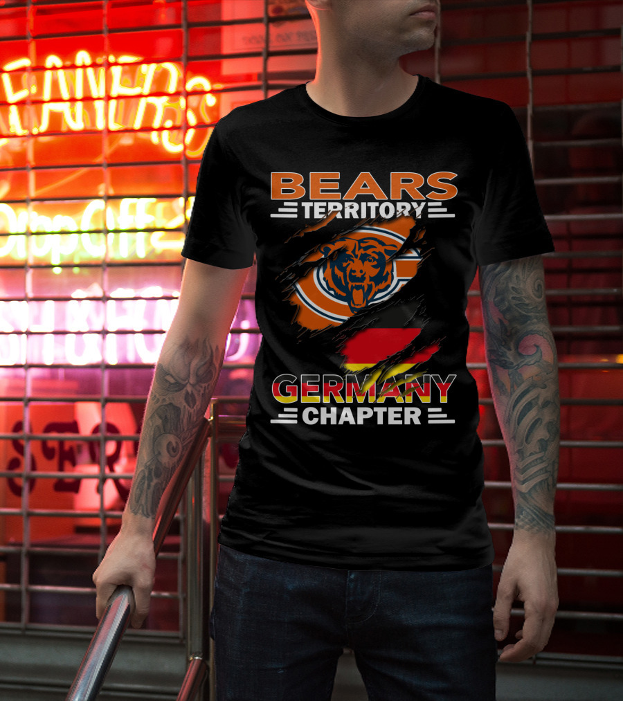 Bears Territory Germany Chapter Chicago Bears Logo German Flag T-Shirt