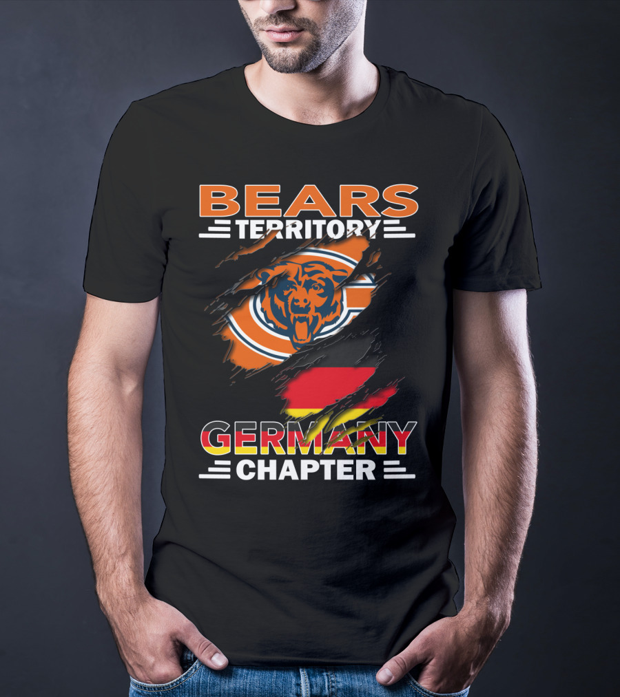 Bears Territory Germany Chapter Chicago Bears Logo German Flag T-Shirt