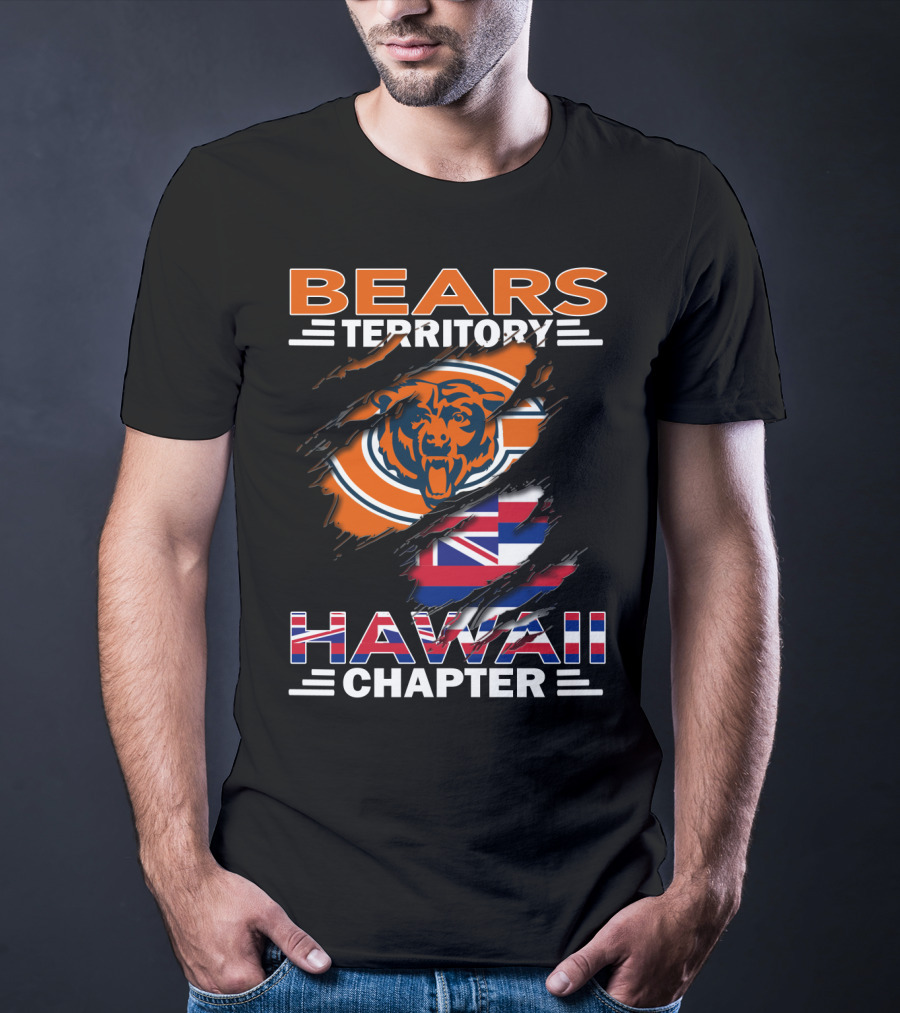 Bears Territory Hawaii Chapter Logo With Bear And Hawaiian Flag Elements T-Shirt
