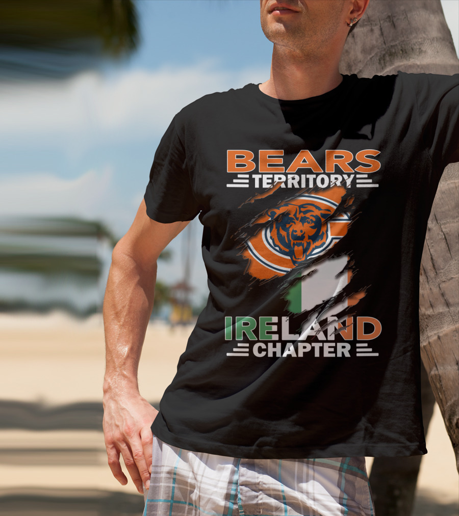 Bears Territory Ireland Chapter Chicago Bears Irish Flag Fan Club T-Shirt