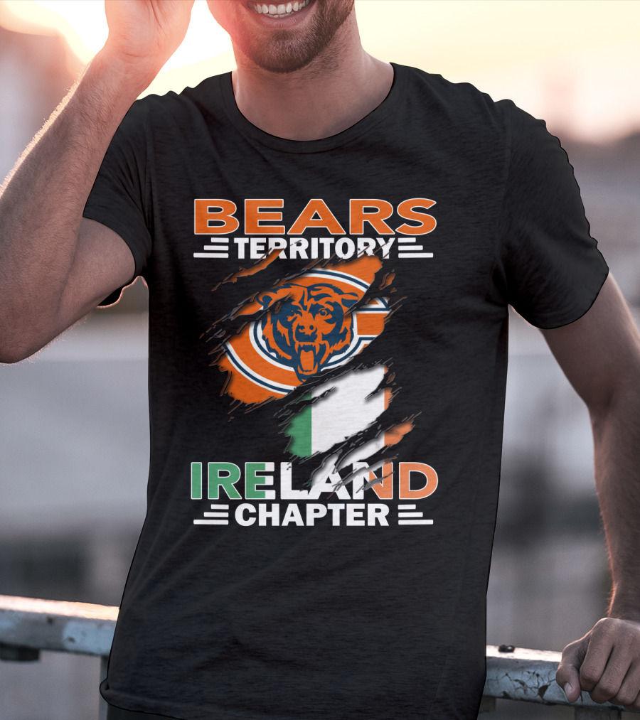 Bears Territory Ireland Chapter Chicago Bears Irish Flag Fan Club T-Shirt