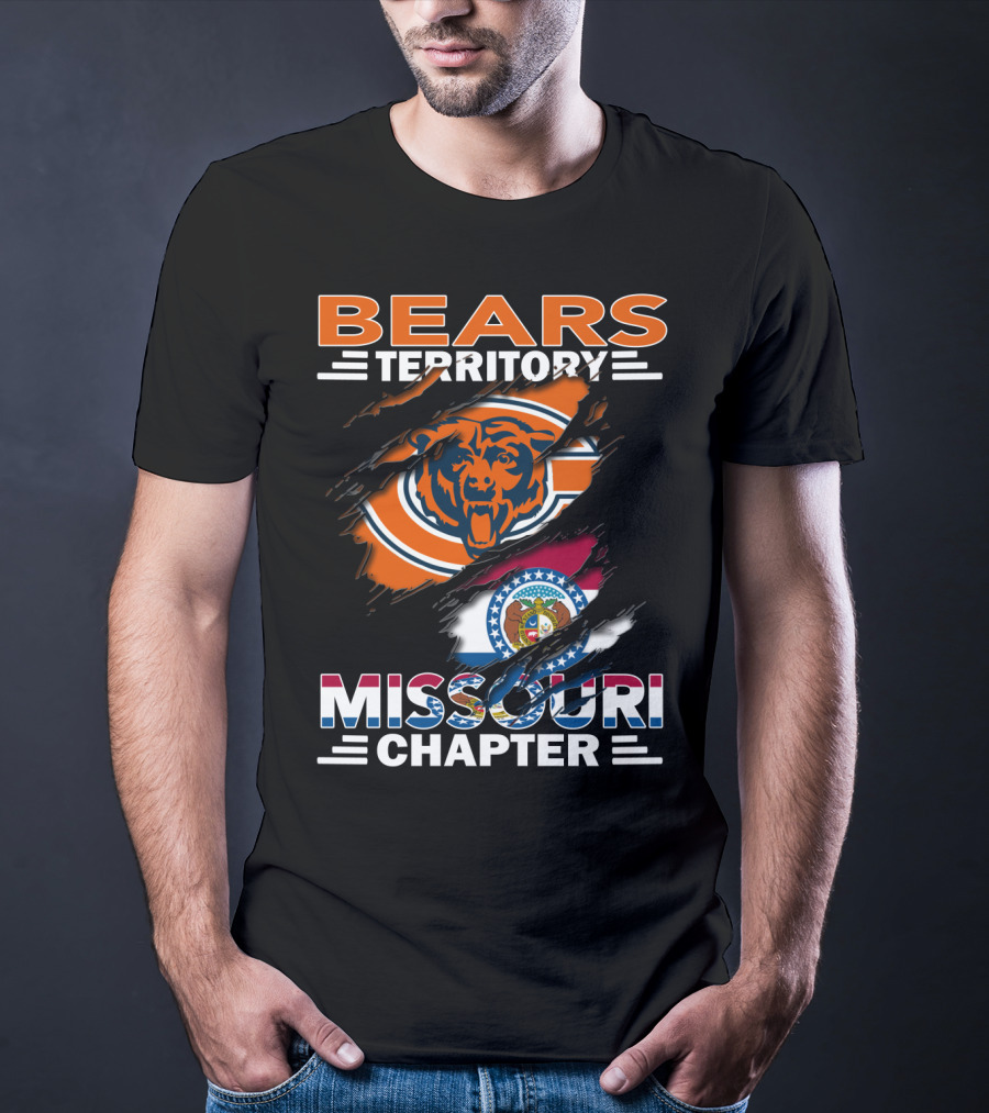 Bears Territory Missouri Chapter Chicago Bears And Missouri State Flag T-Shirt