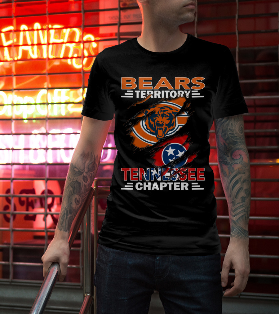 Bears Territory Tennessee Chapter Chicago Bears Tennessee Flag T-Shirt