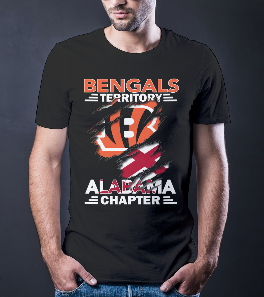Bengals Territory Alabama Chapter Logo Featuring Torn Flag T-Shirt