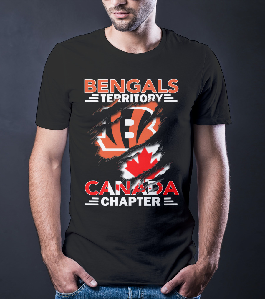 Bengals Territory Canada Chapter Bengals Logo Maple Leaf T-Shirt