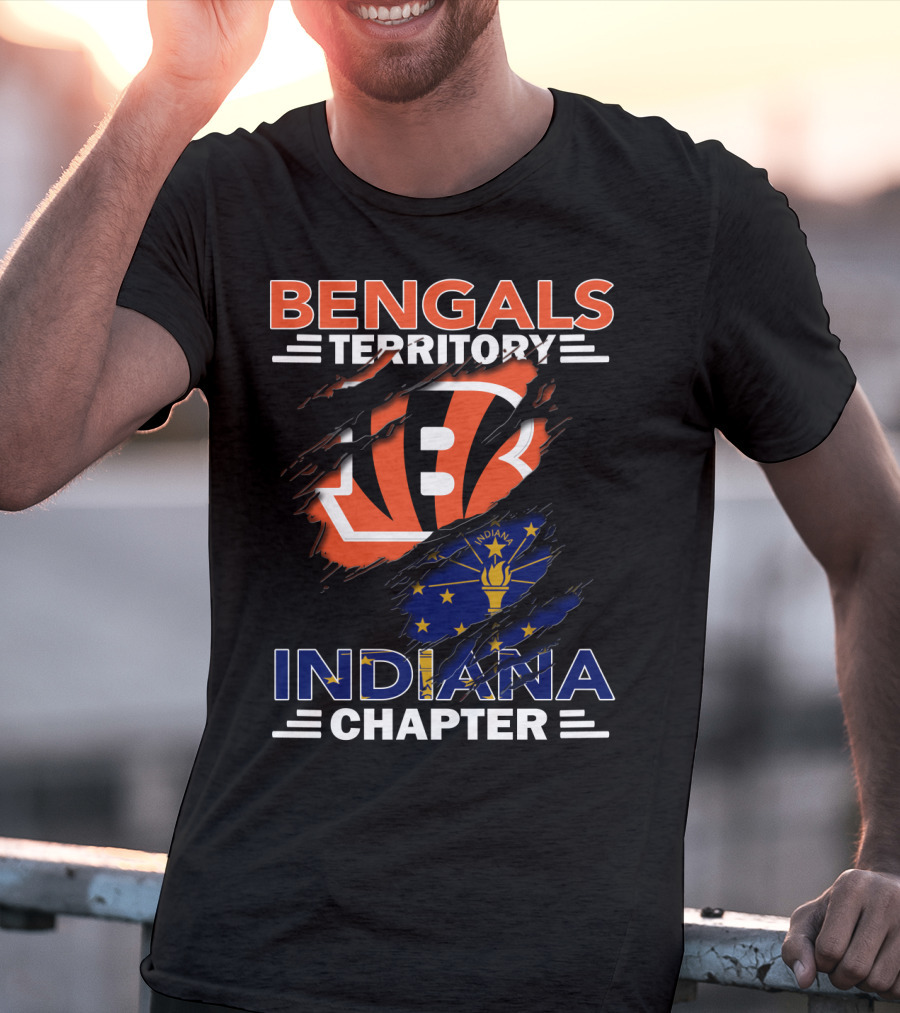 Bengals Territory Indiana Chapter NFL Fan Club United States Flag T-Shirt