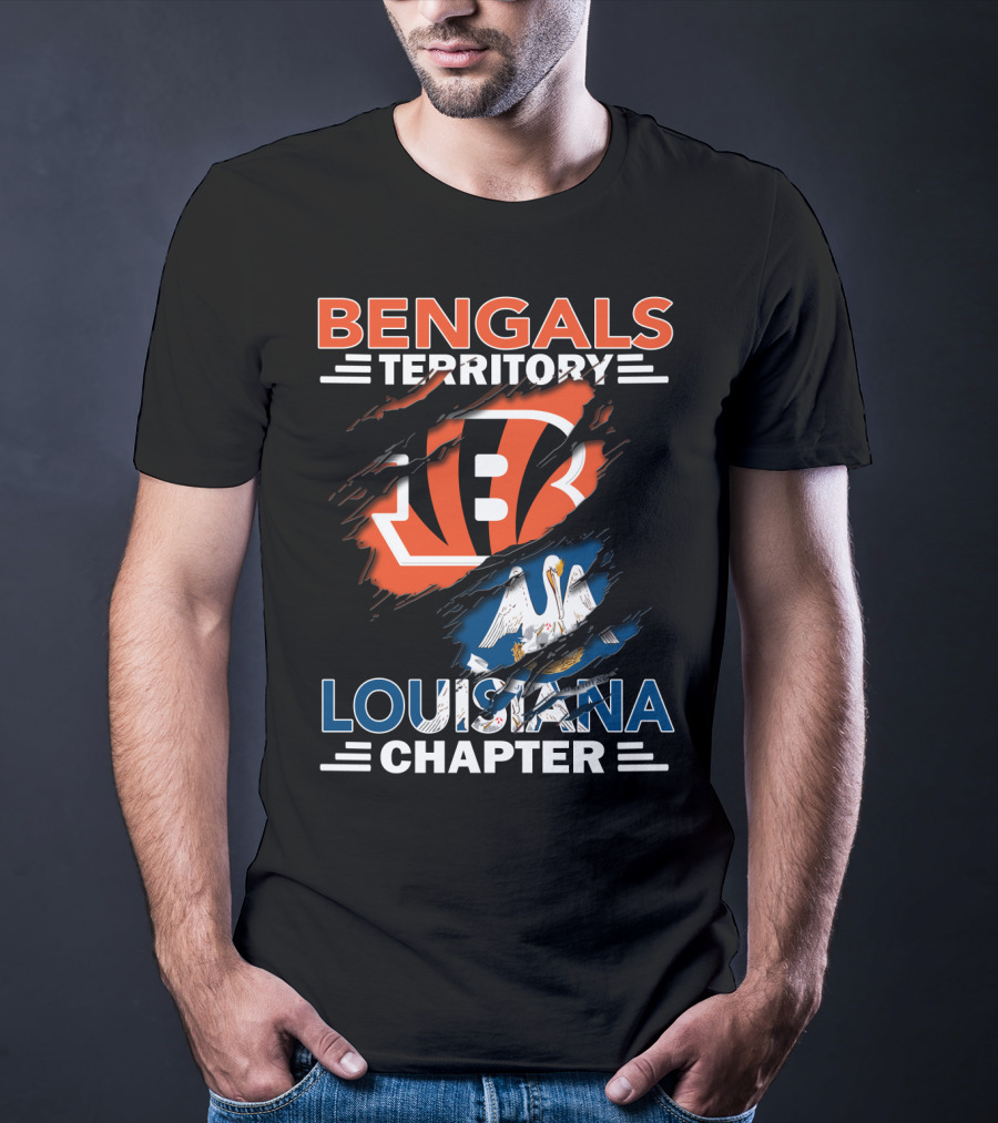 Bengals Territory Louisiana Chapter Torn Logo Pelican T-Shirt