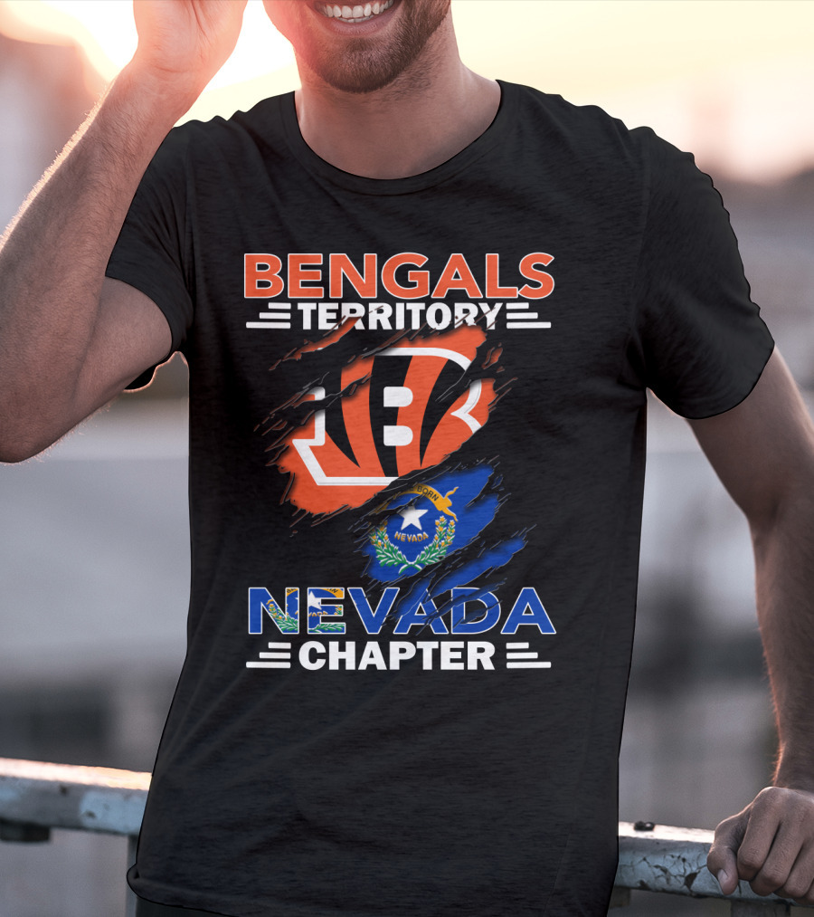 Bengals Territory Nevada Chapter Bengals Logo Nevada Flag T-Shirt