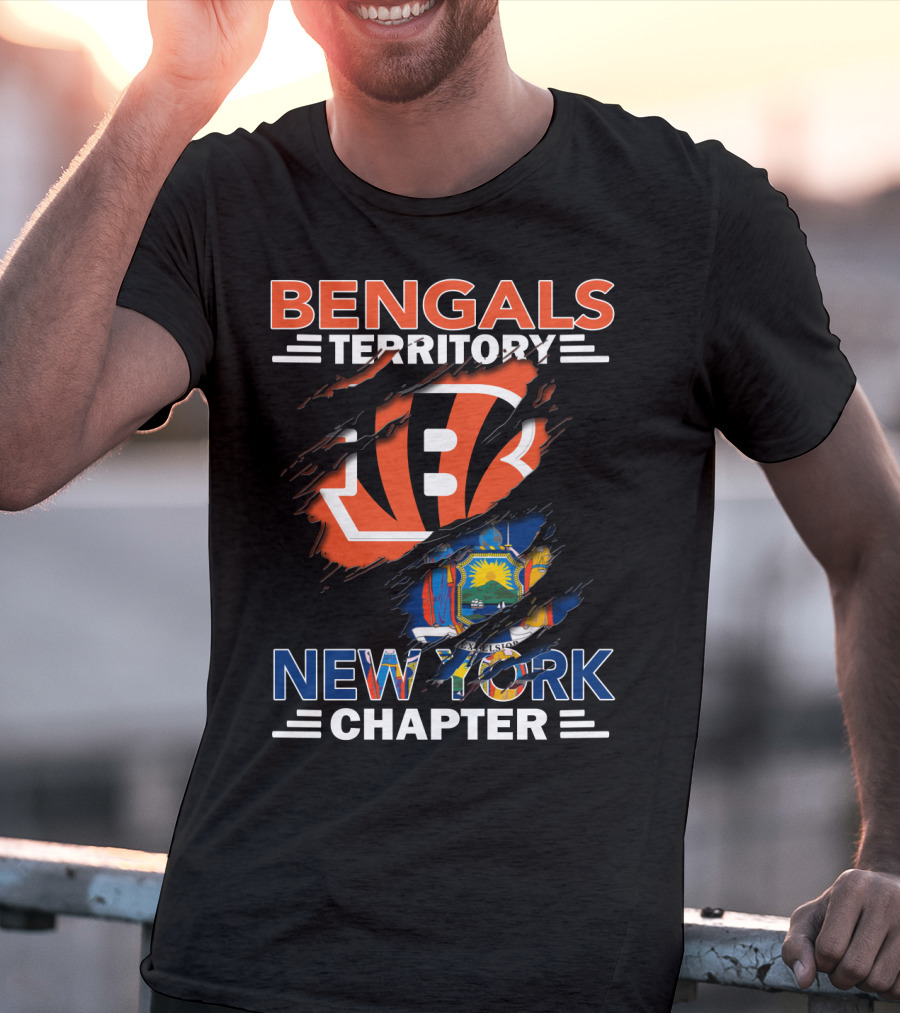 Bengals Territory New York Chapter Iconic Sports Fan Emblem T-Shirt
