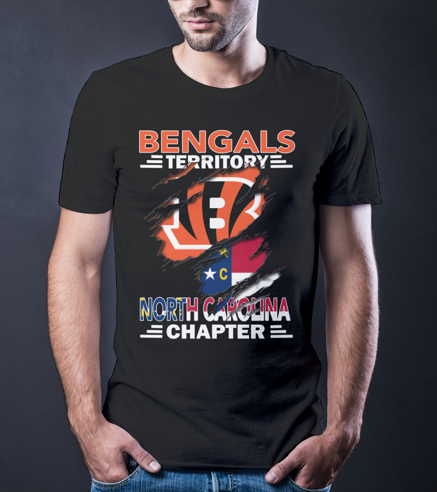Bengals Territory North Carolina Chapter Flag And Logo Fusion T-Shirt