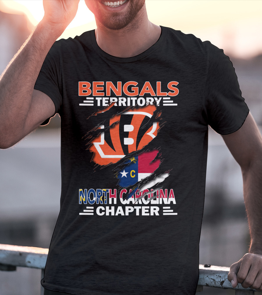 Bengals Territory North Carolina Chapter Flag And Logo Fusion T-Shirt