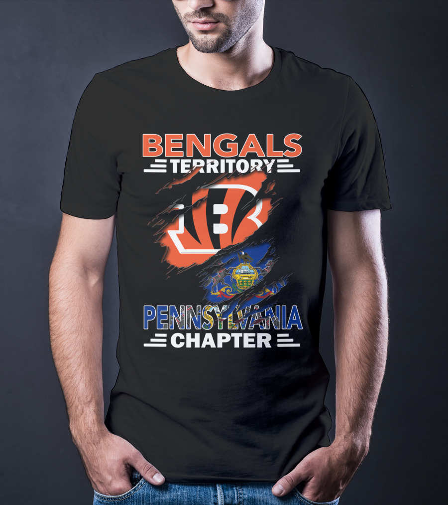 Bengals Territory Pennsylvania Chapter Logo With State Flag Elements T-Shirt