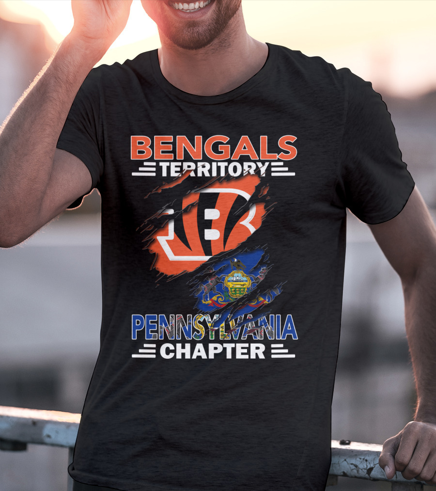 Bengals Territory Pennsylvania Chapter Logo With State Flag Elements T-Shirt