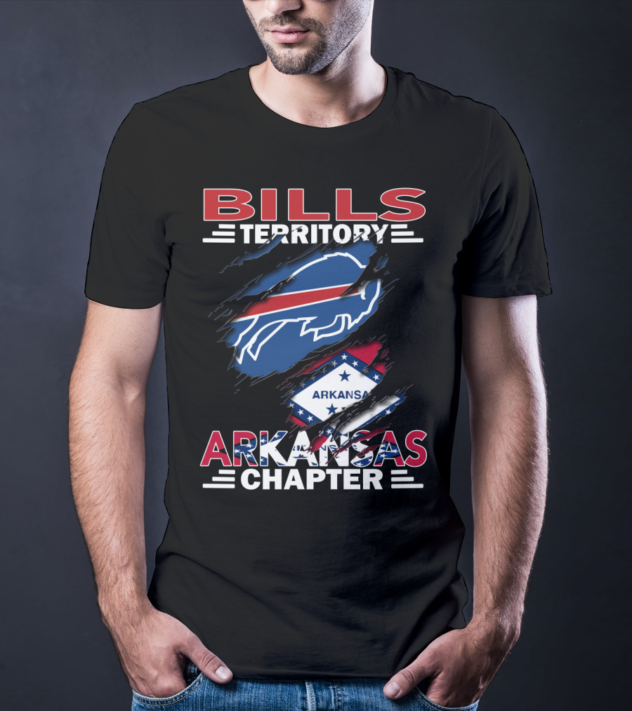 Bills Territory Arkansas Chapter Buffalo Logo And State Flag T-Shirt