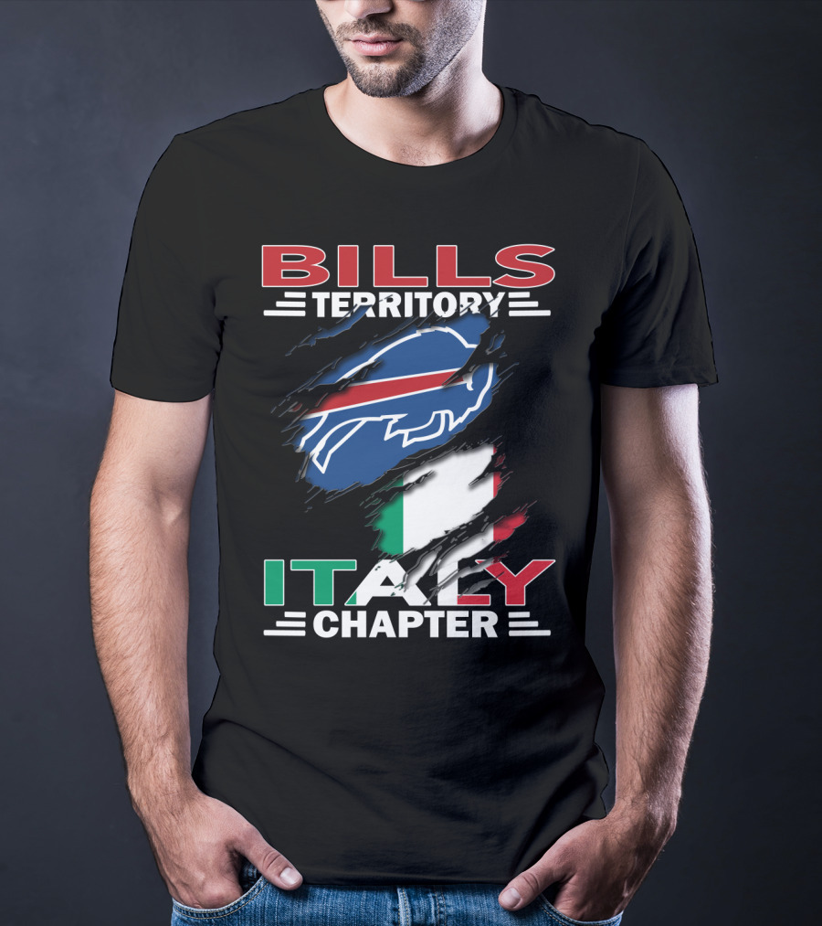 Bills Territory Italy Chapter Buffalo Football Fan Club Italy Flag T-Shirt