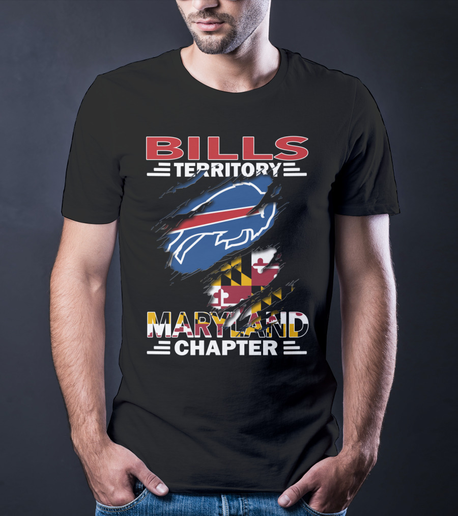 Bills Territory Maryland Chapter NFL Team Logo State Flag T-Shirt