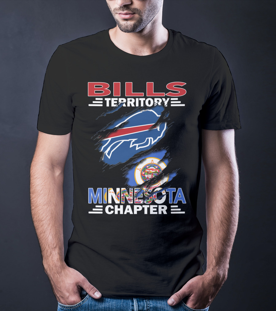 Bills Territory Minnesota Chapter Buffalo Logo And Minnesota State Flag T-Shirt