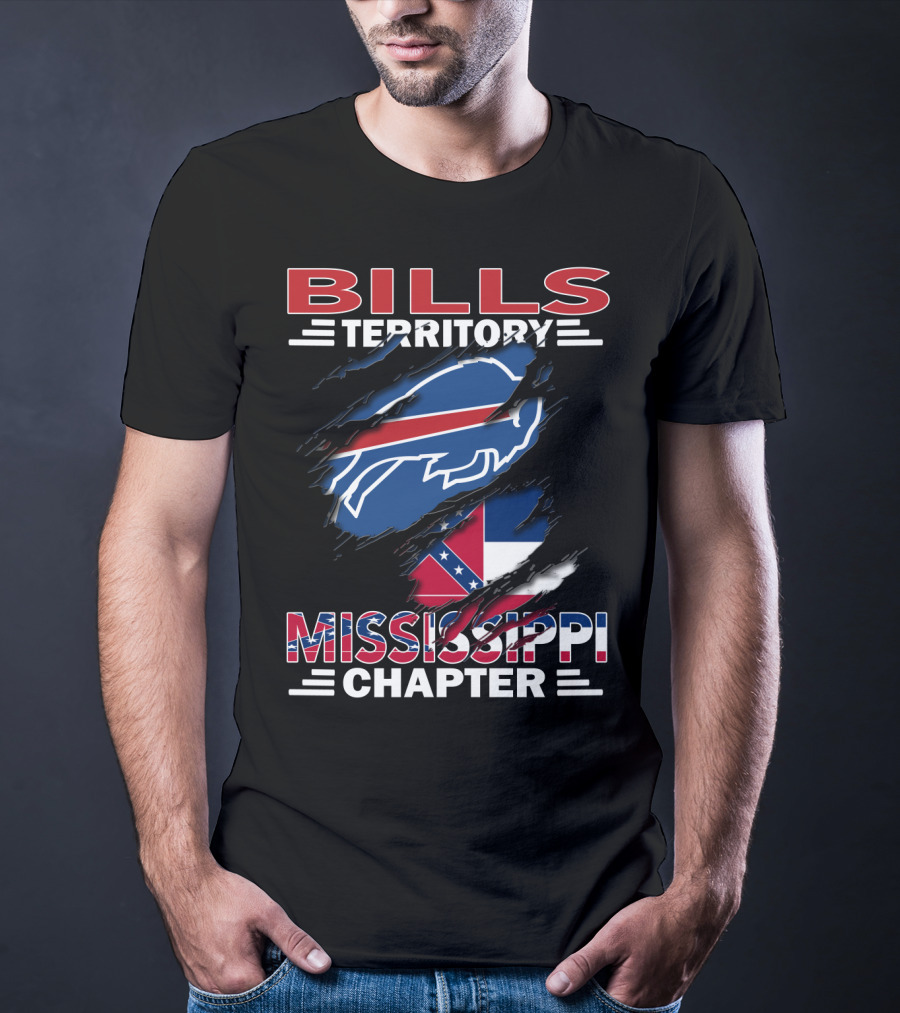 Bills Territory Mississippi Chapter Blue Buffalo Red White Flag T-Shirt