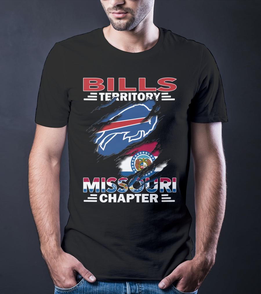 Bills Territory Missouri Chapter Buffalo Logo With State Flag T-Shirt
