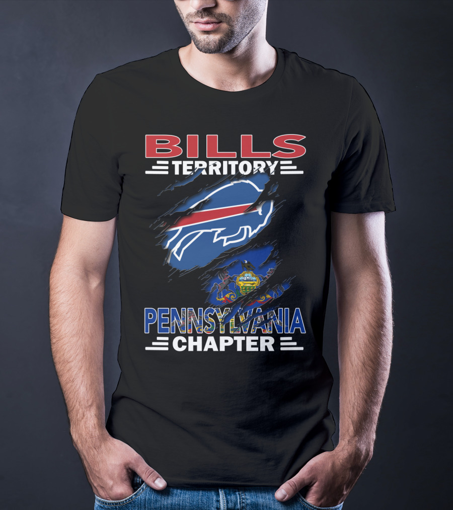 Bills Territory Pennsylvania Chapter Buffalo Bills Logo Ripped T-Shirt