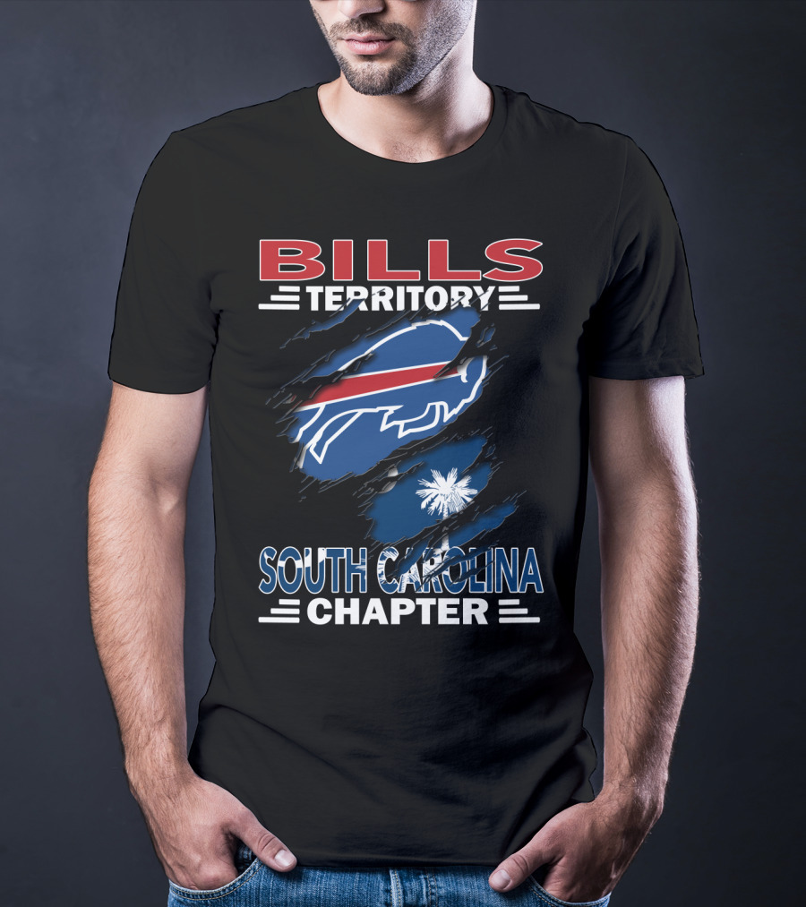 Bills Territory South Carolina Chapter Logo With Palmetto And Buffalo T-Shirt