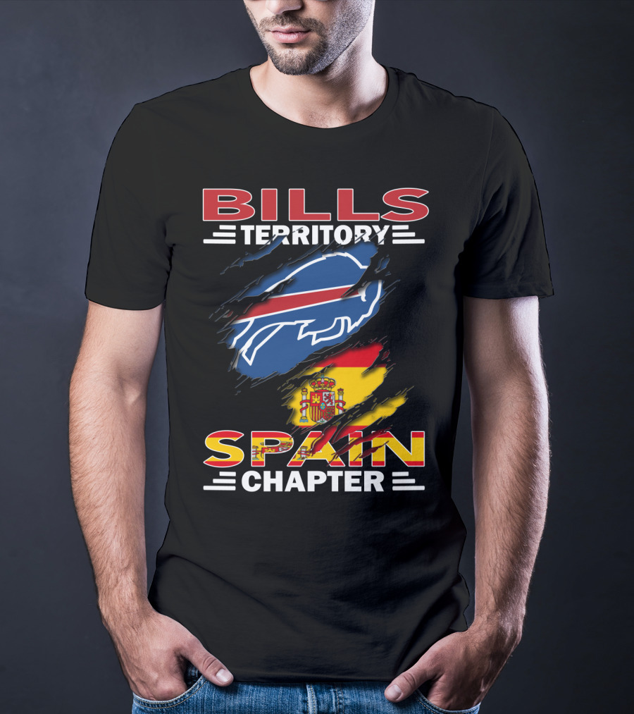 Bills Territory Spain Chapter Buffalo Logo Spain Flag T-Shirt
