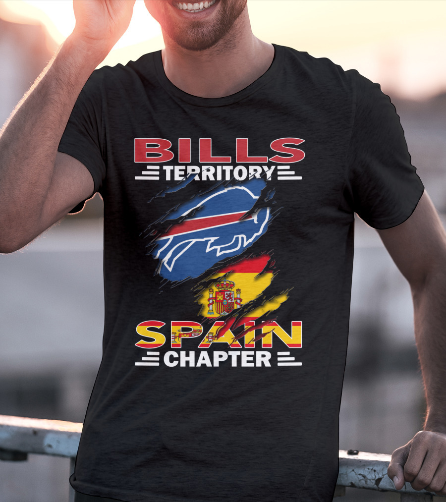 Bills Territory Spain Chapter Buffalo Logo Spain Flag T-Shirt