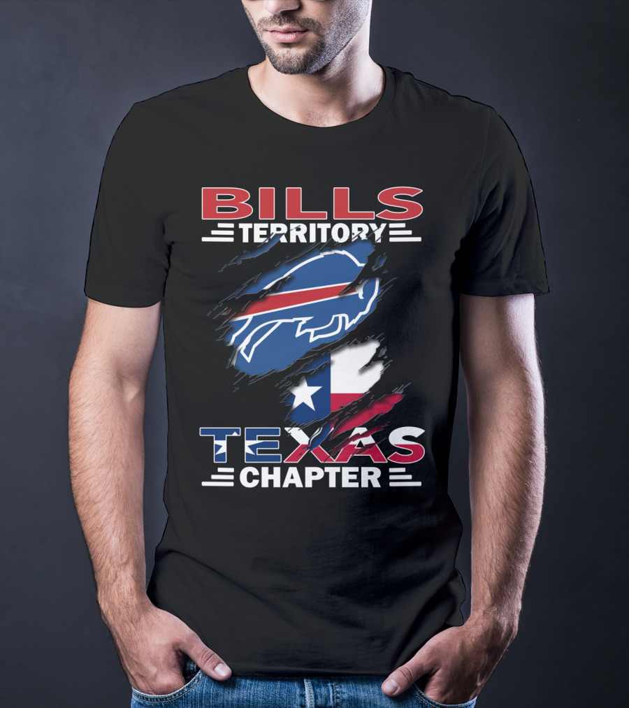 Bills Territory Texas Chapter Buffalo Logo Texas Flag T-Shirt