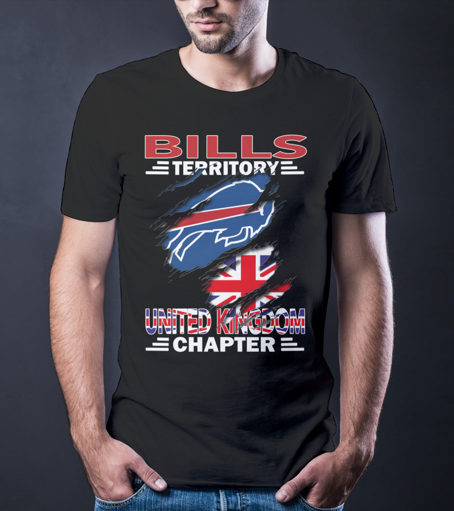 BILLS TERRITORY UNITED KINGDOM CHAPTER Buffalo Logo With Union Jack T-Shirt