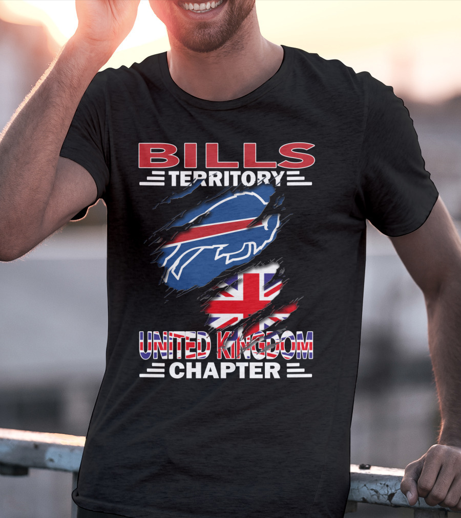 BILLS TERRITORY UNITED KINGDOM CHAPTER Buffalo Logo With Union Jack T-Shirt