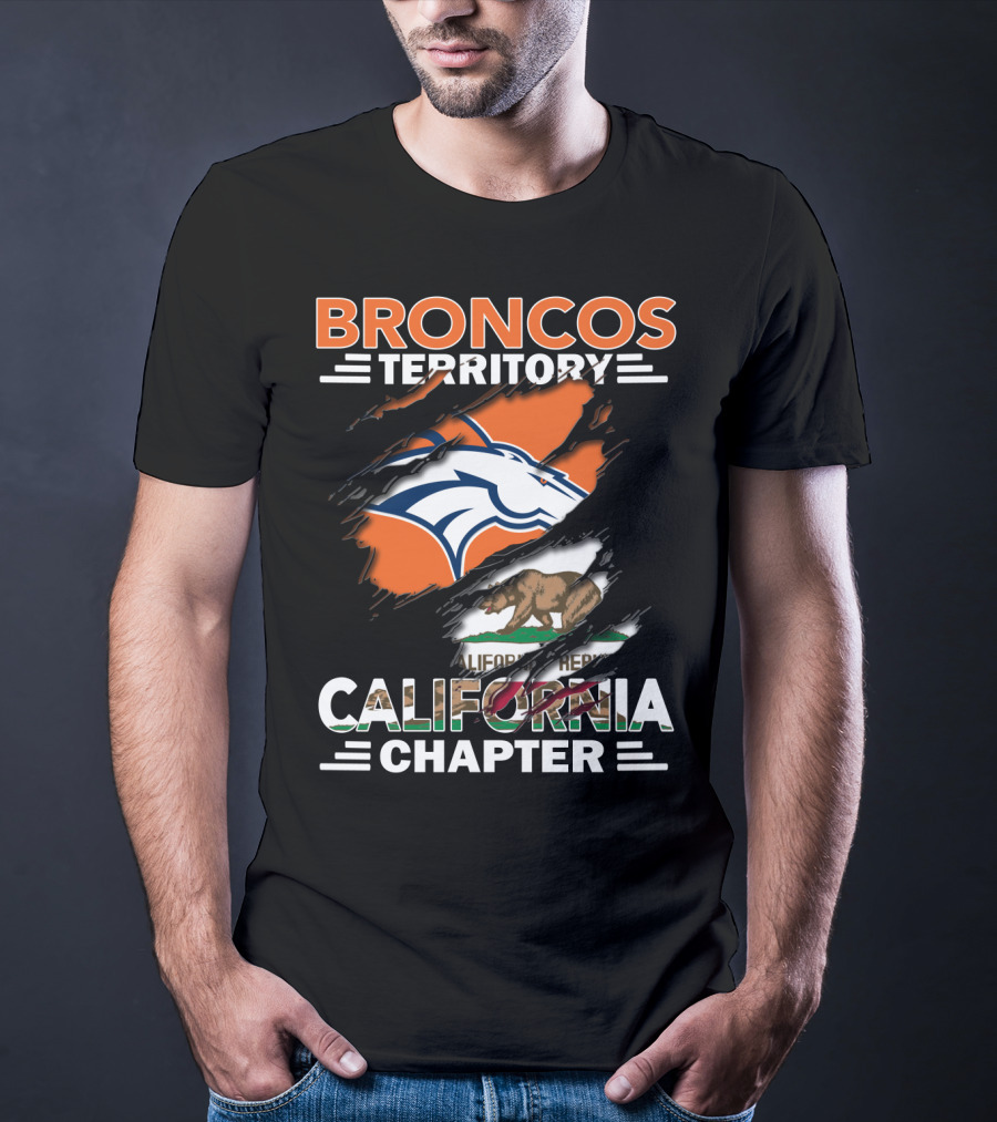 Broncos Territory California Chapter With Logo And Bear Flag Elements T-Shirt